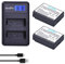DuraPro 2Packs LP-E10 Battery + Slim LCD Dual USB Charger for Canon LP-E10; EOS 1100D,1200D,1300D,1500D,2000D, Rebel T3, T5, T6,T100, Kiss X50, X70, X90 Digital SLR Cameras