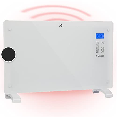 Klarstein Radiateur Electrique Mobile, Chauffage Electrique Mural 2000W à Faible Consommation d'Energie pour Maison, Salle de Bain, Convecteur, Radiateurs Electriques Silencieux, Thermostat