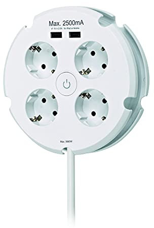 SIMON BRICO BASE MÚLTIPLE COMBI 4 TOMAS + 2 USB 2,5A BM642103 SIMON BRICO