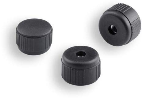 1 Stellschraube Rändelschraube Handrad Drehschraube mit Messingbuchse, Kunststoff/Stahl, Schwarz (Griff 40mm, Gewinde M6)