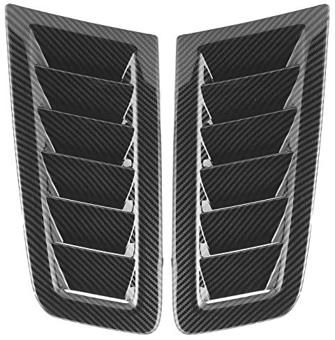 Akozon Kit de pala de ventilación para capó de coche Rejillas de entrada de flujo de aire Capuchas de ventilación Cubierta del capó para Focus RS MK2 Style(Fibra de carbon)