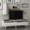 Homidea Moon Wohnwand – Wohnzimmer TV Set – TV Schrank – TV Lowboard – Fernsehtisch - TV Möbel mit 2 Türen in modernem Design (Weiß/Avola)