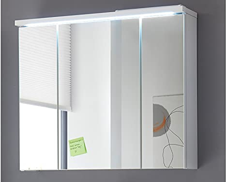 möbelando Spiegelschrank Badschrank Spiegel Badhängeschrank Wandschrank Badmöbel Peter I Weiß