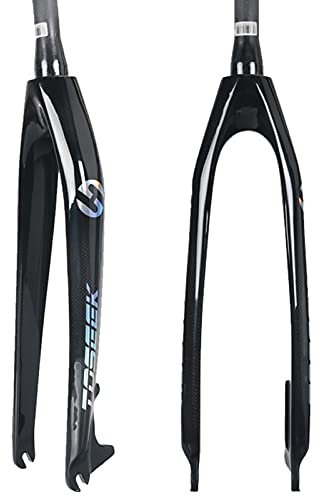 Ultra-Légère Fourche Avant de Vélo1-1/8 26/27.5/29 Carbone VTT Rigide Fourche Surface Brillante Disque De Frein Conique Vélo de Route Fourche Vélo Équipement,27.5ER