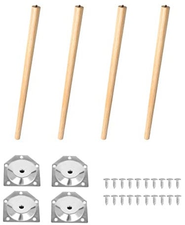 Trintion 4PCS Wooden Table Legs 69cm Furniture Legs Replace Furniture Feet Table Legs with Mounting Plate and Screws for Table Chair Stool Sofa (Pine)