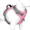 PHOEPET No Pull Hundegeschirr, reflektierende Hundeweste, mit weichem Trainingsgriff für kleine, mittelgroße und große Hunde (Babyrosa Basis und graue Träger, XL)