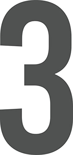 ShirtInStyle Zahlen selbsklebende Aufkleber, von 2-50cm Höhe, Mülltone, Haustür, Basteln, Boote, Nummern, Kennzeichen, Türen, Hausnummer, Bootsnummer, Zahl 3-20cm, Farbe dunkelgrau