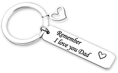 Wycian Schlüsselanhänger Hochzeit Gastgeschenk, Sohn Schlüsselanhänger Silber Herz Gravur Remember I Love You Dad Edelstahl für Frauen Männer Freundin