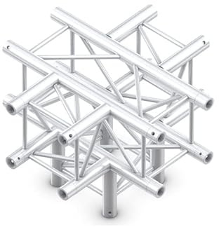 Milos Pro-30 Square G Truss - Cross + Down 5-way QCVU51-90° corner - heavy duty - silver - G