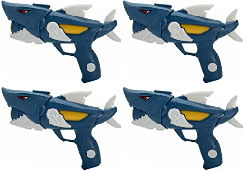 4 X Hai Wasserpistole 28cm für Kinder Pool & Strand Pump Action Wasser Pistole Soaker Blaster