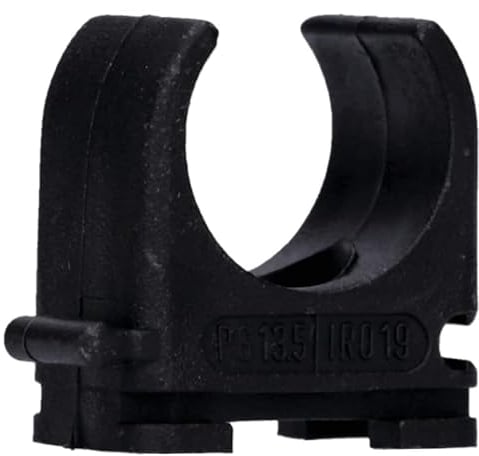100 Stück M20 Rohr-Klemmschellen PP Kunststoff M16-M50 16mm bis 50mm für Stangenrohr Isorohr Leerrohr anreihbar zum Festschrauben Schwarz Voxura