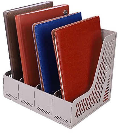 Zeitschriftensammler 4Fächer Katalogsammler Kunststoff Stehsammler Atmungsaktiv Schreibtisch Organizer Robust Briefkasten Schreibtisch Büro Briefablagesorter Homeoffice Schreibtischfachhalter Schule