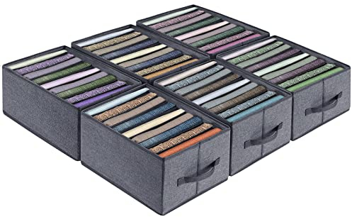 BIGLUFU 6 Stück Schrank Organizer Kleiderschrank Faltbare Aufbewahrungsbox aus Vliesstoff Set mit 9 Fächer Schubladen Ordnungssystem Aufbewahrung für Kleidung Tshirts Hosen Unterwäsche Jeans