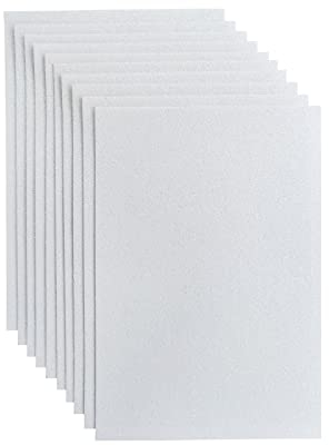 Jtnohx Glitzer Filz, 10pcs Glitzerstoff für Handwerk, 20 x 30 cm Filz zum Basteln Glitzer, Filzstoff Quadrat für Party Projekt Urlaub Festival(Weiß)