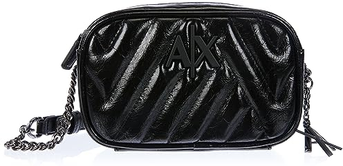 Armani Exchange Women's Margareth, Zipped, Logo Chain Camera case, Nero-Black