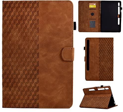CASAFUNY Hülle für Samsung Galaxy Tab S8 2022/ Galaxy Tab S7 2020, PU Leder Tablette Schützhülle Multi-Winkel Ständer Cover Case mit Auto Schlaf/Wach für Samsung Tab S8/Tab S7 11 Zoll, Braun
