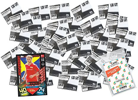 collect-it.de MY HOME OF CARDS + TOYS Exklusive Aufbewahrungshüllen im Bundle mit Bundesliga Sammelsticker 2022/23-50 verschiedene Sticker (zufällige Auswahl) + 1 seltene Nationalspieler Karte