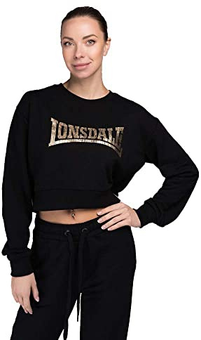 Lonsdale Frauen Rundhals Sweatshirt Cropped CULBOKIE Black/Gold XL 117396