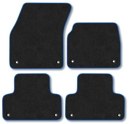 Land Rover Range Rover Evoque (2011-2013) Carpet Car Mats | Blue Edge Trim Tailored Fit Floor Mats Full Coverage Protection Accessories Easy Clean Anti Slip Made in the UK