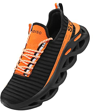 SANNAX Laufschuhe Herren Turnschuhe Atmungsaktiv Sportschuhe Slip on Sneakers Leichte Walking Running Jogging Schuhe Low Top Freizeitschuhe