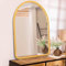 HLFMVWE Spiegel für Wand rustikalen Holzrahmen gewölbt Vintage Eitelkeit Wandspiegel für Schlafzimmer Bad Wohnzimmer Bauernhaus Entrée Decor New Home Gold groß