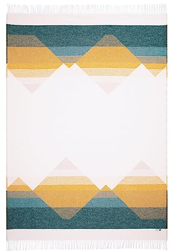 Steppenwolle® Schurwolldecke Himalaya (135x200 cm) Wolldecke aus 100% Schurwolle | Nachhaltige Wolldecke für Outdoor & Wohnzimmer | Wolldecke in grau beige grün | Fair produziert in der EU