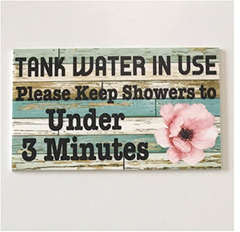 Targa da parete o da appendere con serbatoio d'acqua piovana o da appendere, poster decorativo da parete in metallo, 20 x 30 cm