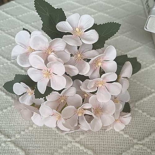 AIDNTBEO 1 Strauß Künstliche Geranie Seide Blume Rot Rosa für Outdoor Haus Terrasse Garten Dekoration Champagner