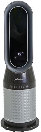AIRWAVE JSH Bladeless Cool + Hot Fan | Oscillating 2000W Tower Air Fan with Remote Control | 2 Heating Modes & Cooling Mode | 12 Hour Timer | Quiet Energy Efficient DC Motor | LED Light