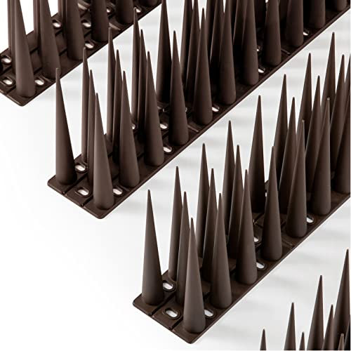 OFFO Bird Spikes High for Anti Pigeons Spikes to Keep Bird or Animals Away, Fence Spikes of Bird Deterrent Covers 1.2m,Height 10cm,Brown