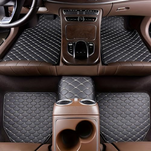 5PCS Automatten Universal, kompatibel mit Jeep Gladiator Freeman Wago, Universal Car Floor Matten,A-Black Beige