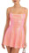 Glitzerndes Spaghettiträgerkleid für Damen, glänzende Pailletten, figurbetontes Minikleid, rückenfrei, A-Linie, Partykleid, Cocktailkleid, Streetwear, A-Rosa, Orange, L