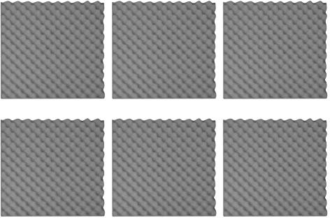 6 Pezzi di Schiuma Insonorizzata per Isolamento Acustico, Pannelli in Schiuma per Studio di Registrazione, Assorbitore in Schiuma per Parete Interna dello Studio(Grigio)