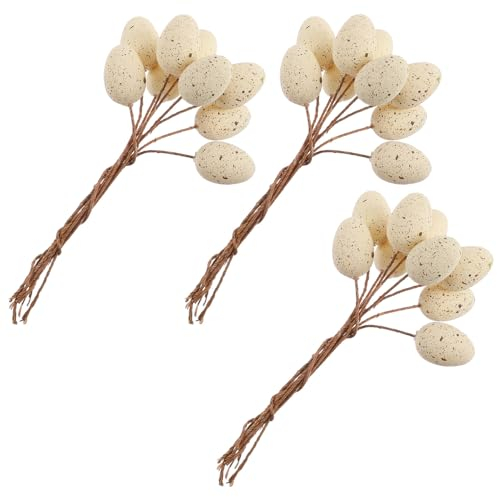 HOLIDYOYO 27St Eier stecker kunststoffeier Geschirr Ostern Schaumstoff-Eierpicks künstliche Ostereier Künstliche Pflanze Vasen Wohnkultur Ostern gesprenkelte Eierpicks Mini