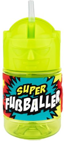 History & Heraldry Personalisierte Kinderflaschen- Superhelden-Trinkflaschen 6 knalligen Farben für Schule u. Freizeit (22,Trinkflasche Fußballer)