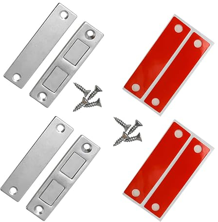 Aimant Porte Placard, Aimant Porte Autocollant Puissant, Ultra Mince Aimant Porte Placard Puissant, Cuisine Meuble Fermeture, 2 pcs