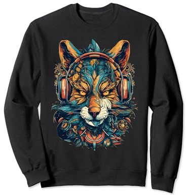 Animal Rave Bunt abstrakte Kopfhörer Headset Colorful Psy Sweatshirt