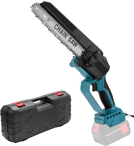 blayram Mini Cordless, 8 Inch Brushless Cordless Chainsaw, Electric Hand, Compatible with Makitta 18 V Battery (Without Battery), Chainsaw for Trees, Loppers Wood Cutting