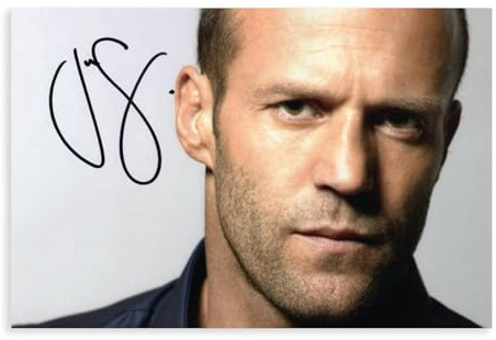 ahnld Photographie Signée Jason Statham En Édition Limitée + Autogrammzertifikat, Leinwand-Poster, Schlafzimmerdekoration, Landschaft, Büro, Raumdekoration, Geschenk, 30 x 45 cm