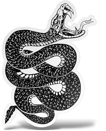 ERREINGE - Adesivo 40 cm SERPENTE BISCIONE - Sticker PVC | Decal compatibile per Auto, Moto, Scooter, Casco, Laptop, Camper, Cofano, Bici