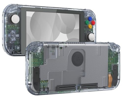eXtremeRate Carcasa Cristalina Compatible con Nintendo Switch Lite, Cubierta Completa de NSL Mando Portátil, Incluye Funda & Botones & Protector de Pantalla - Hielo Azul