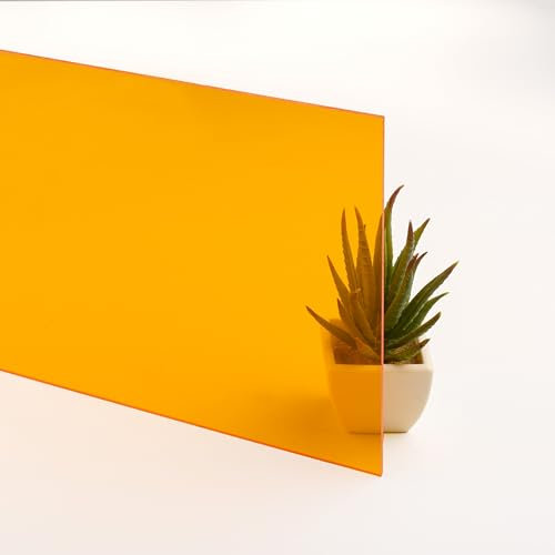 Acrylglas Platte GS 3mm fluoreszierend Orange leuchtende Neonfarben Scheibe Kunststoffplatte Acrylplatten PMMA PMMA 500 x 500 x 3 mm