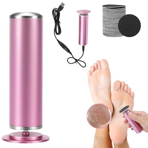 Roadtime Removedor de callos eléctrico, velocidad ajustable, lima de pedicura profesional para pies con limas intercambiables con 120 almohadillas de repuesto para pieles muertas duras y agrietadas