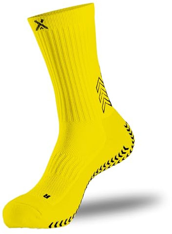 SOXPro Calzino Sportivo - Antiscivolo - Antivescica - Calzini a Controllo Totale - Colore Giallo - Taglia S