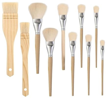 acrylic paint 10PCS Paint Brush Goat Hair Brushes Gold Leaf Hair Duster Flat Brush Mops for Watercolor Wash Ceramic Oil paint brush