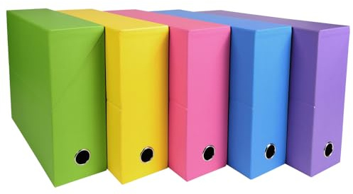 Exacompta 5 Transferboxen Salsa Strukturpapier A4 Rücken 90 mm