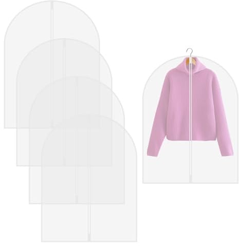 Enreluya Kleidersack (3 Stück), 60 * 80cm Eva Durchscheinende Kleiderschutzhülle, Hochwertiger Kleidersäcke, Für Kleider Jacken Hemden Abendkleider Aufbewahrung, Transparent