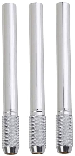 LOLIPPYY Bleistiftverlängerer 3 Stück-pack Edelstahl Silber Ergonomisch | Kurze Stummel, Verschleißfest, für Kunst Schule Hobby Skizzenpraxis, Halt