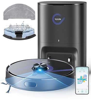 Vyzzle Robot Vacuum Cleaner with Mop, 10,000Pa, 3.5L Self-Empty Station