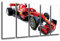 Wandbild - Formel 1 Auto, Ferrari F1 SF71-H, Ferrari F1 2018, Sebastian Vettel, Kimi Raikkonen, 165 x 62 cm, Holzdruck - XXL Format - Kunstdruck, ref.27115